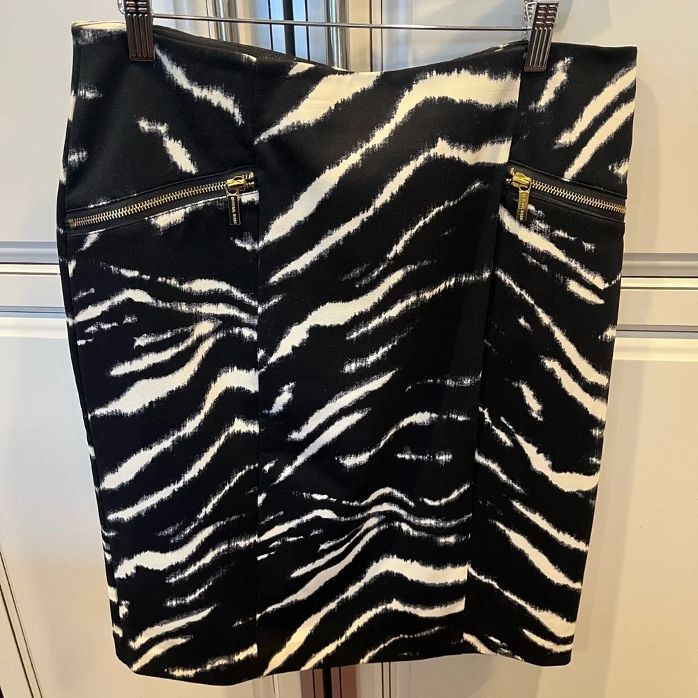 Michael Kors Monochrome Zebra Pencil Skirt